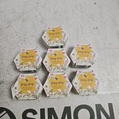 BUSY BEES VEGAN HONEY LIP BUTTER – HEXAGONAL LIP BALM BOXES - 7 BOXES