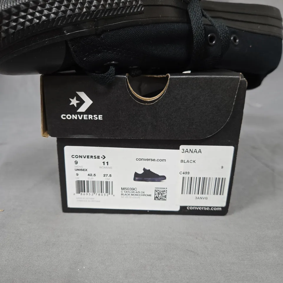 CONVERSE CHUCK TAYLOR ALL STAR LOW-TOP SNEAKERS – BLACK MONOCHROME, UK 8 (US 9)