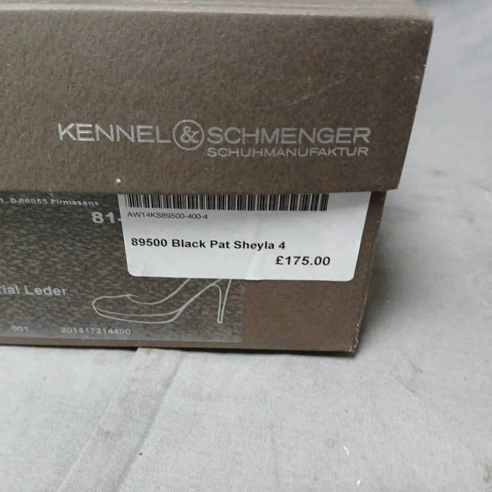 KENNEL & SCHMENGER BLACK PATENT LEATHER HIGH HEEL – SHEYLA 4, UK 4
