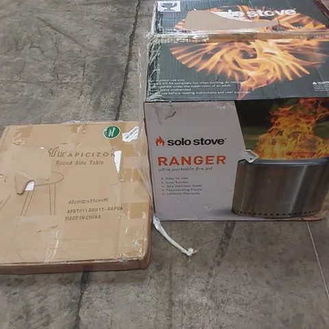 PALLET OF ASSORTED HOUSEHOLD ITEMS AND CONSUMER PRODUCTS TO INCLUDE;  SIDE TABLES, FIRE PIT, BOXED FURNITURE ETC 