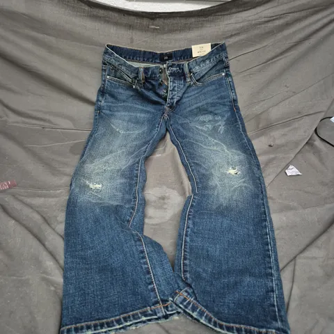 RIVER ISLAND SLIM DENIM JEANS - DISTRESSED BLUE W30 / L30