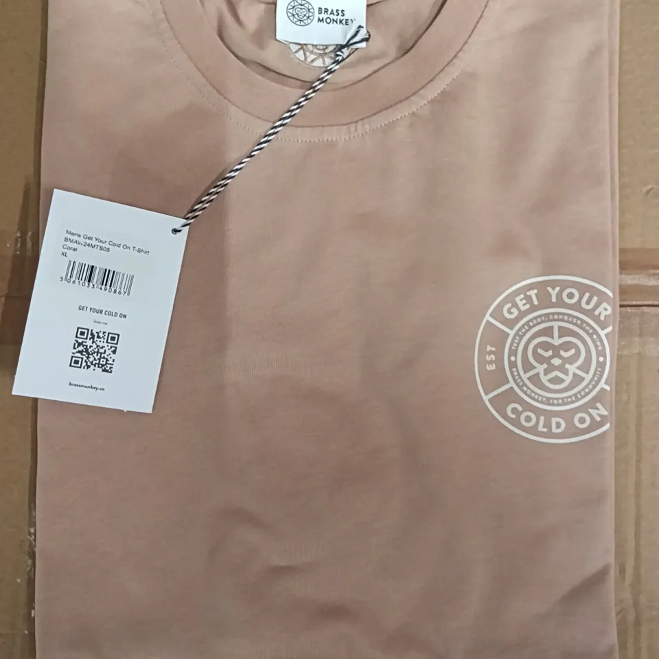 BRAND NEW BRASS MONKEY T-SHIRTS - CORAL SIZE XL APPROXIMATELY 8