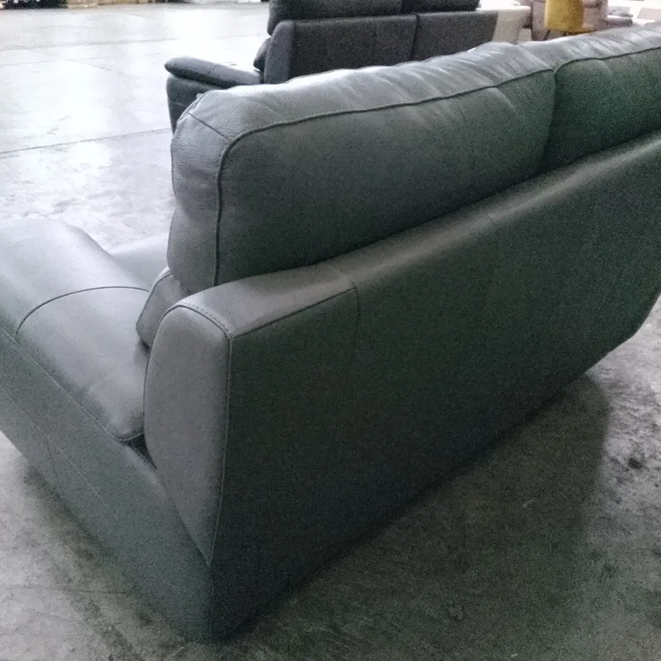 QUALITY ITALIAN DESIGNER PATRIZIO 2 SEATER SOFA -  GREY ANTHRACITE LEATHER