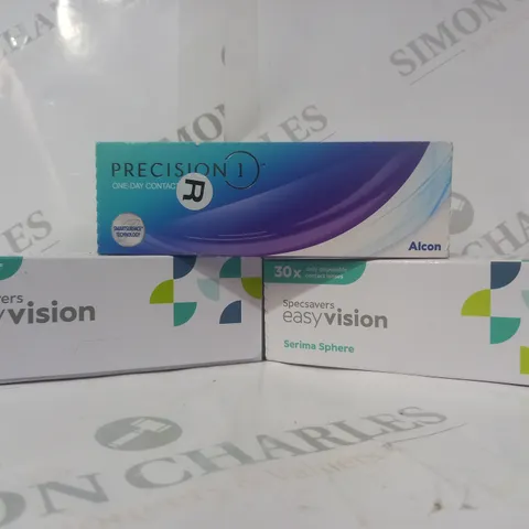 APPROXIMATELY 20 ASSORTED HOUSEHOLD ITEMS TO INCLUDE EASY VISION CONTACT LENSES, PRECISION 1 CONTACT LENSES, ETC