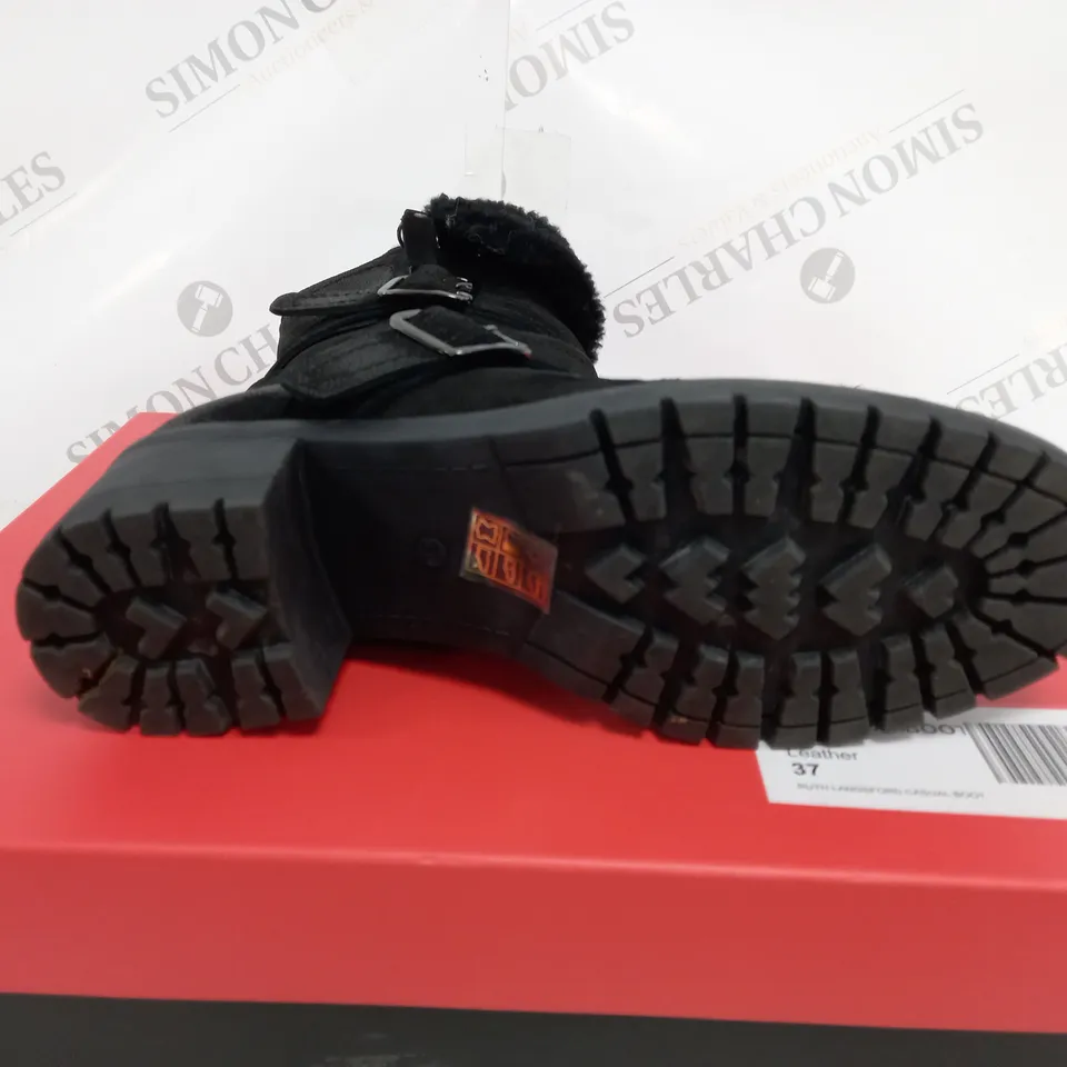 BOXED RUTH LANGSFORD CASUAL BOOTS, BLACK - SIZE 4 