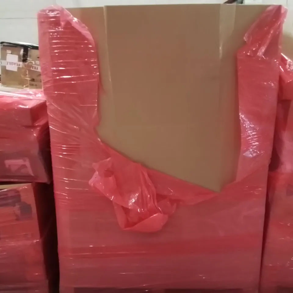 PALLET TO CONTAIN AN ASSORTMENT OF HOUSEHOLD ITEMS TO INCLUDE COOKER HOOD, UTILITY WAGON, JBL GAMING HEADPHONES AND WIRELESS KEYBOARD ECT