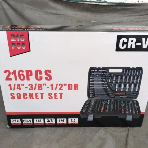 CR-V 216-PIECE SOCKET SET (1/4"–1/2") – BOXED