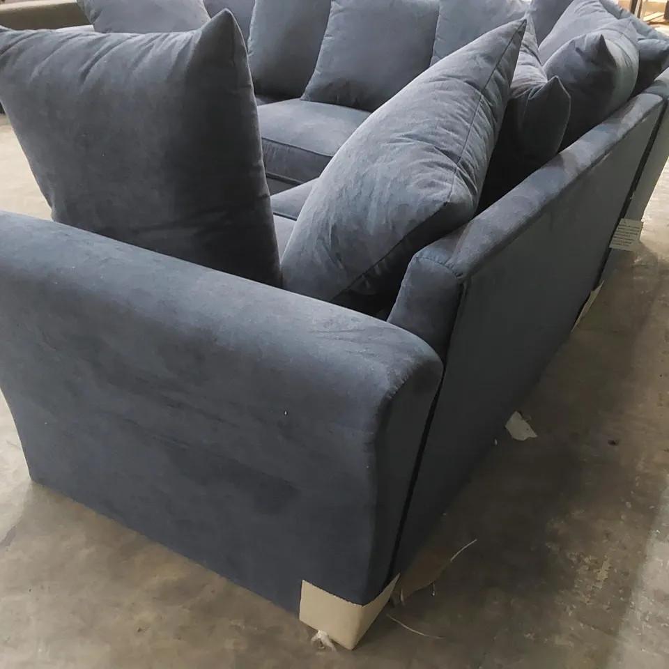 DURY GRACELANDS FABRIC UPHOLSTERED CORNER SOFA - BLUE