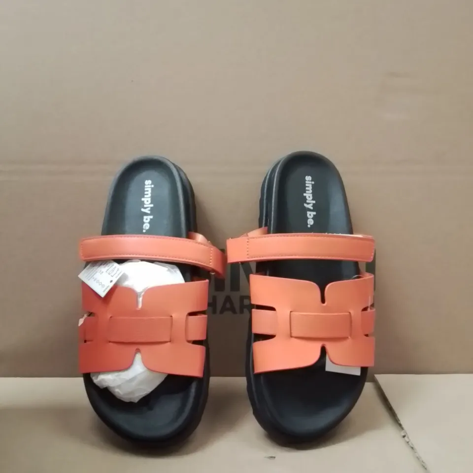 BOXED BRAND NEW APPROXIMATELY 6 SIMPLY BE PARRY WIDE FOOT SHOES ORANGE SIZE 7