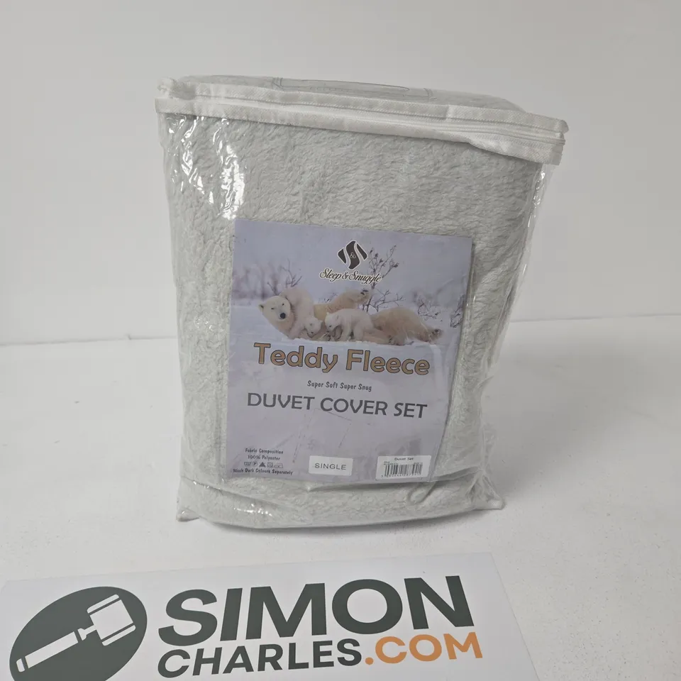 SLEEP & SNUGGLE TEDDY FLEECE DUVET COVER SET – SINGLE