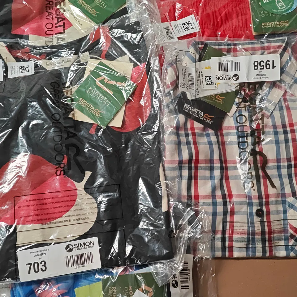 LOT OF 13 ASSORTED BRAND NEW REGATTA ITEMS IN VARIOUS STYLES AND SIZES