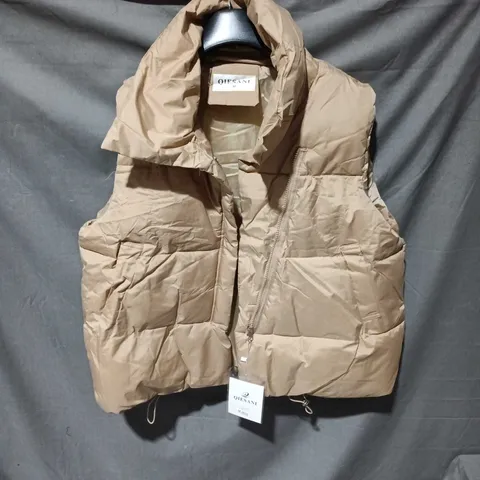 QIESANI PADDED PUFFER VEST – TAN – SIZE M 