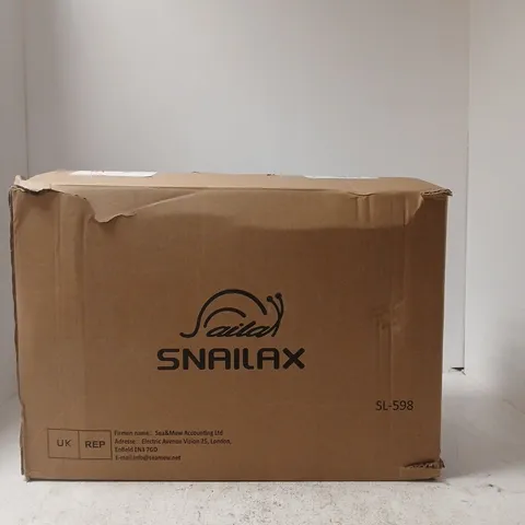 SNAILAX FOOT MASSAGER – BLACK, BOXED (BOXED DEVICE PICTURED)