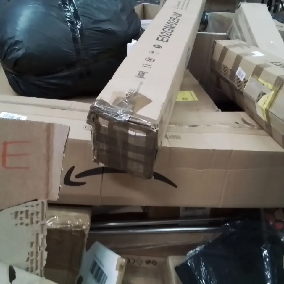 PALLET OF ASSORTED HOUSEHOLD GOODS AND PRODUCTS TO INCLUDE;CAT TOWER,AIR COOLER,PLAYPEN 