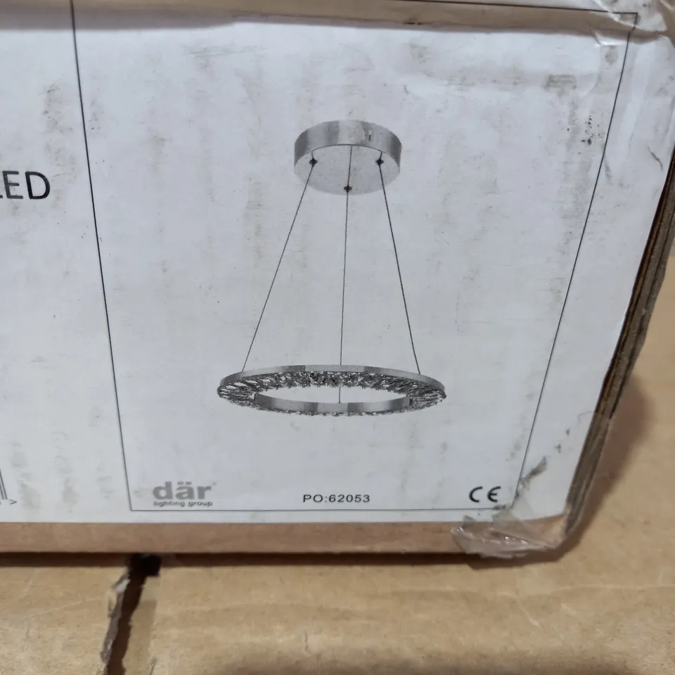 DAR ALTAMURA PENDANT POLISHED CHROME AND CRYSTAL LED LIGHT FITTING