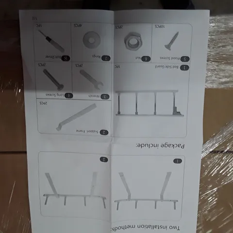 PALLET TO CONTAIN AN ASSORTMENT OF BED RAIL SAFETY SIDES
