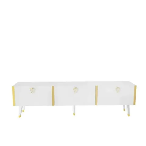 BOXED DECOROTIKA MILAGRO 3 CABINET WHITE AND GOLD TV UNIT