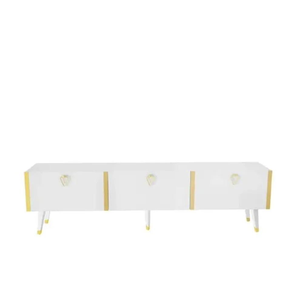 BOXED DECOROTIKA MILAGRO 3 CABINET WHITE AND GOLD TV UNIT