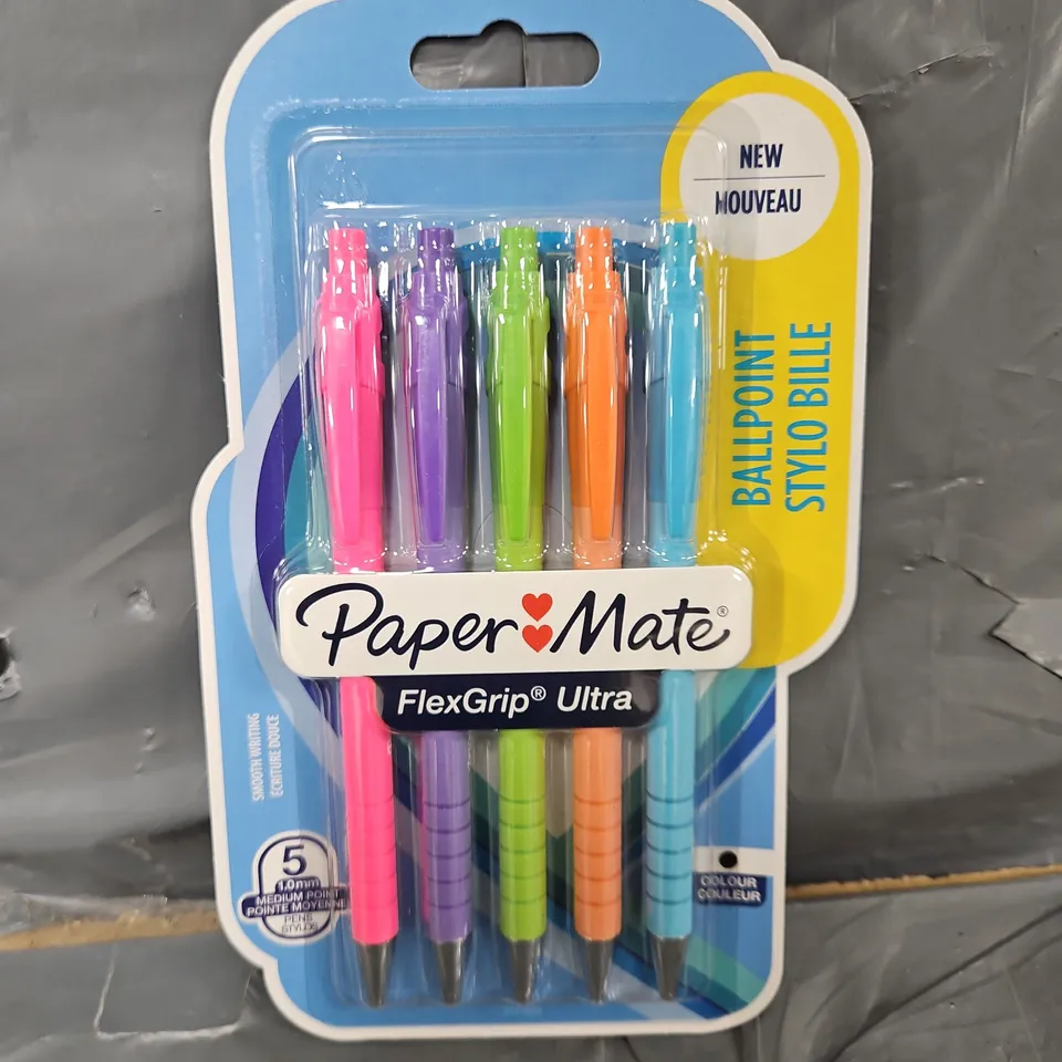 APPROXIMATELY 16 BOXES OF 12 PAPER MATE FLEX GRIP ULTRA BALLPOINT PENS MULTI PACKS