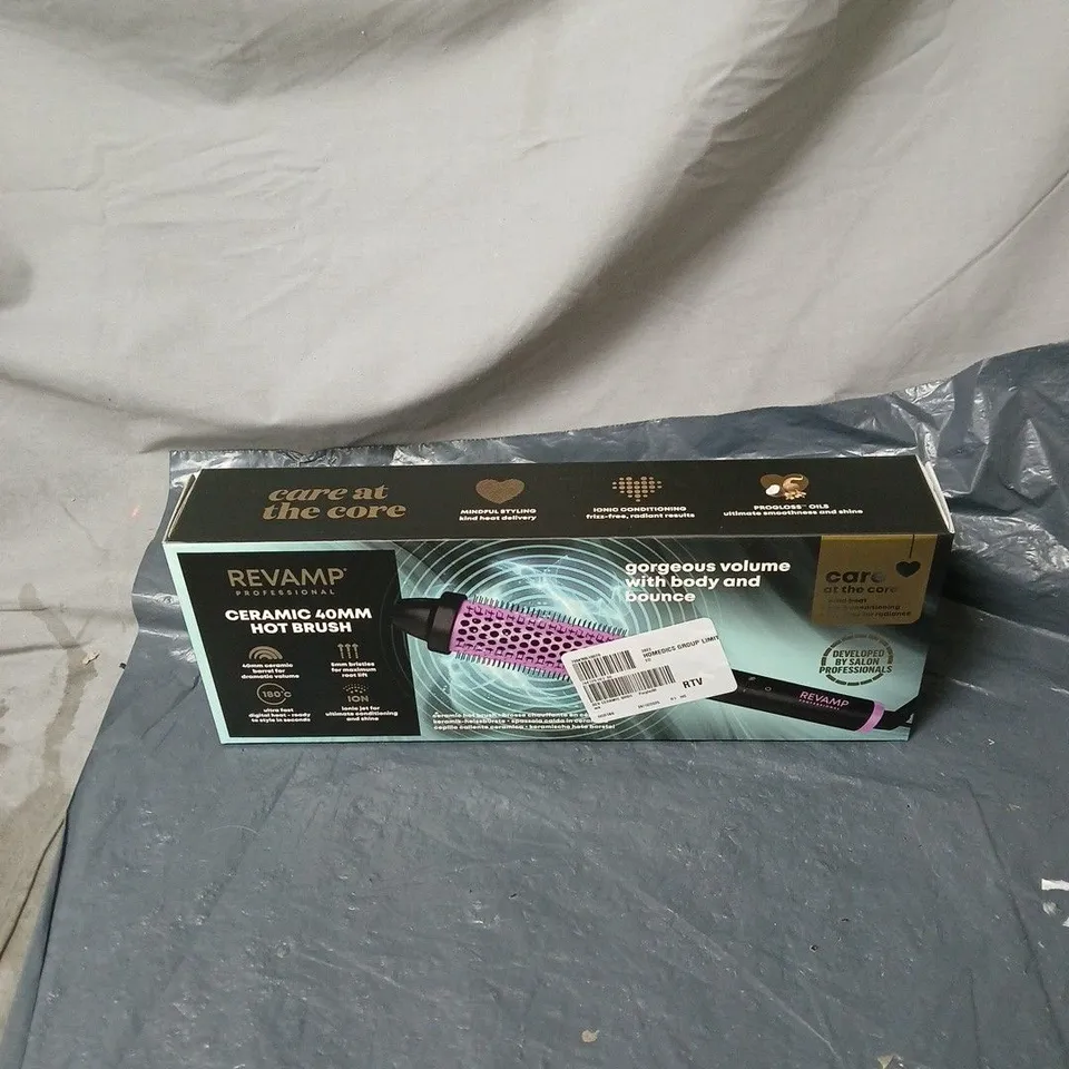 15 X REVAMP PURPLE/BLACK CERAMIC 40MM HOT BRUSH BOXED