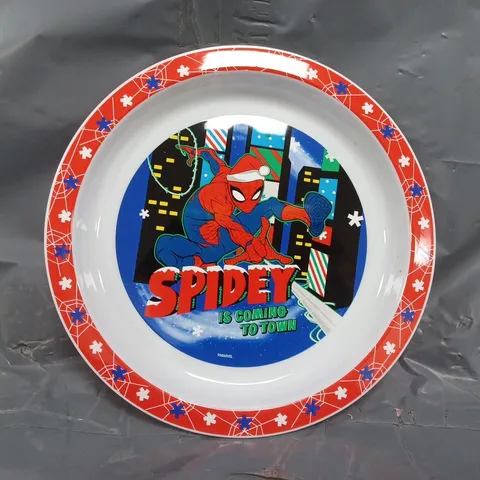 ASSORTMENT OF APPROXIMATELY 20 FESTIVE THEMED MARVEL SPIDER-MAN PLASTIC PLATES	