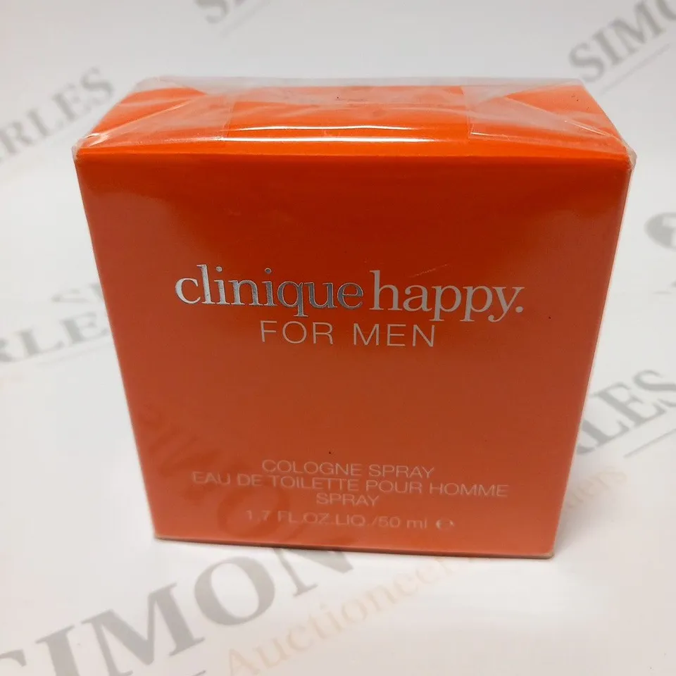 BOXED AND SEALED CLINIQUE HAPPY FOR MEN COLOGNE SPRAY EAU DE TOILETTE 50ML