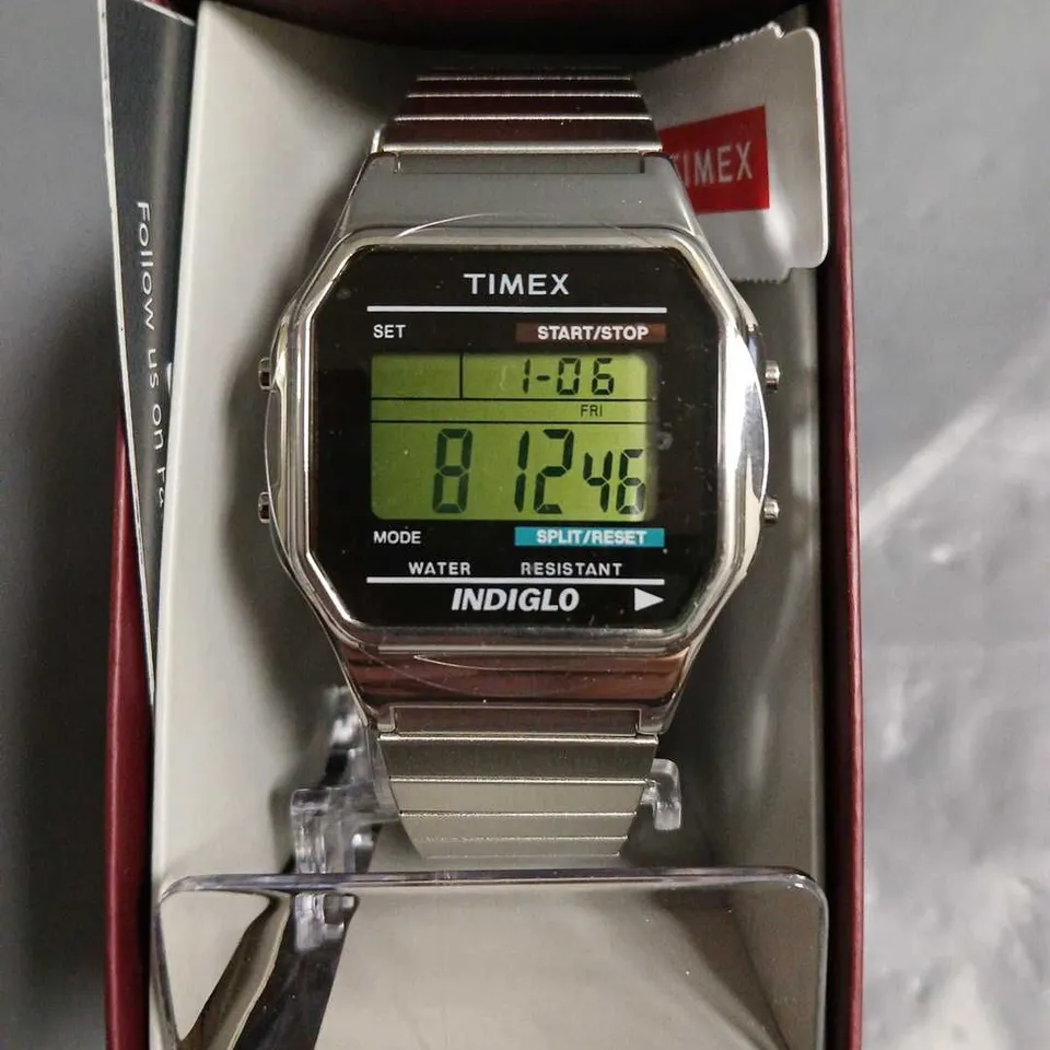 BOXED TIMEX INDIGLO STAINLESS STEEL WATCH