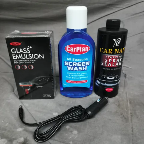 APPROXIMATELY 10 ASSORTED VEHICLE PARTS AND ACCESSORIES TO INCLUDE SCREEN WASH, SPRAY SEALANT, GLASS EMULSION ETC - COLLECTION ONLY