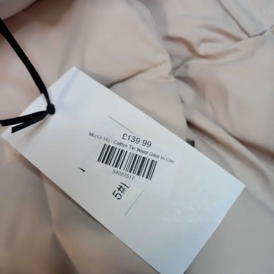 COPPER ROSE CREAM HOODED TIE WAIST GILET - SIZE 12/16