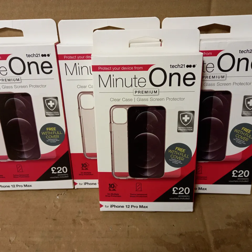 LOT OF 4 MINUTE ONE CLEAR CASES FOR IPHONE 12 PRO MAX