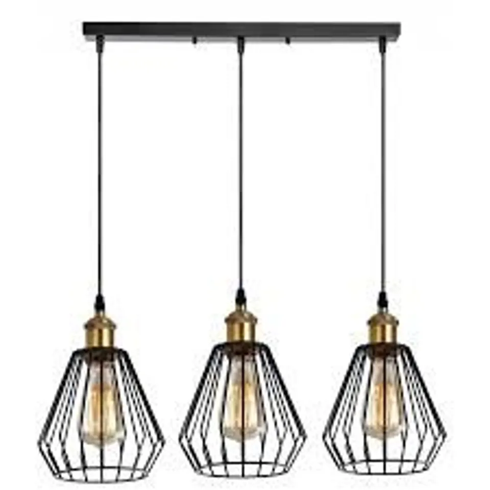 BOXED KENNA 3-LIGHT KITCHEN ISLAND GEOMETRIC CEILING PENDANT (1 BOX)