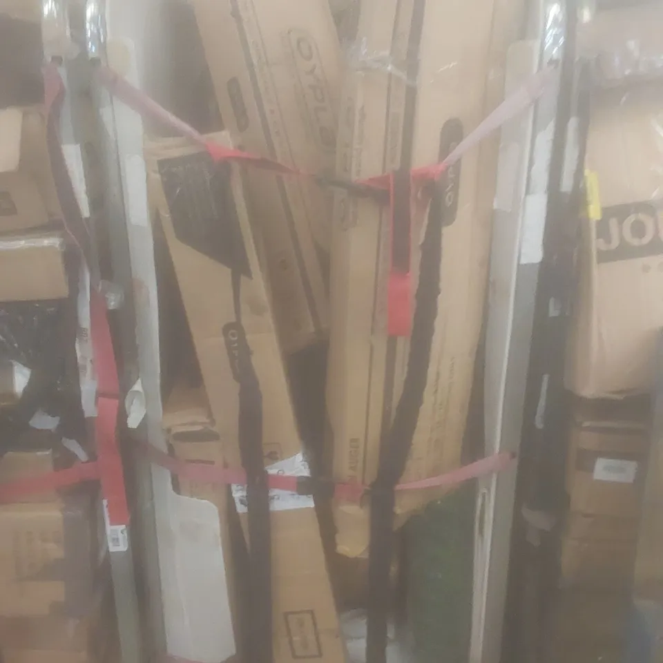 CAGE OF ASSORTED HOUSEHOLD GOODS AND PRODUCTS TO INCLUDE; EARTH AUGER, 10X STEEL FENCING PINS, MOUNTED ASH TRAY