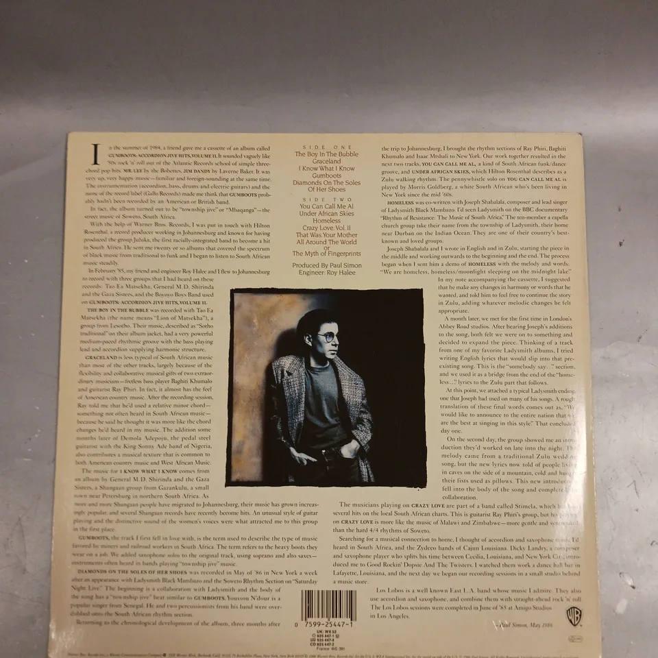 PAUL SIMON GRACELAND VINYL 