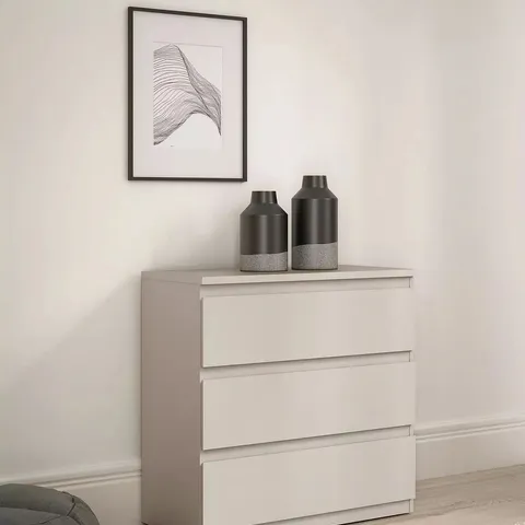 BOXED LISSON 3 DRAWER CHEST - OATMEAL (1 BOX)