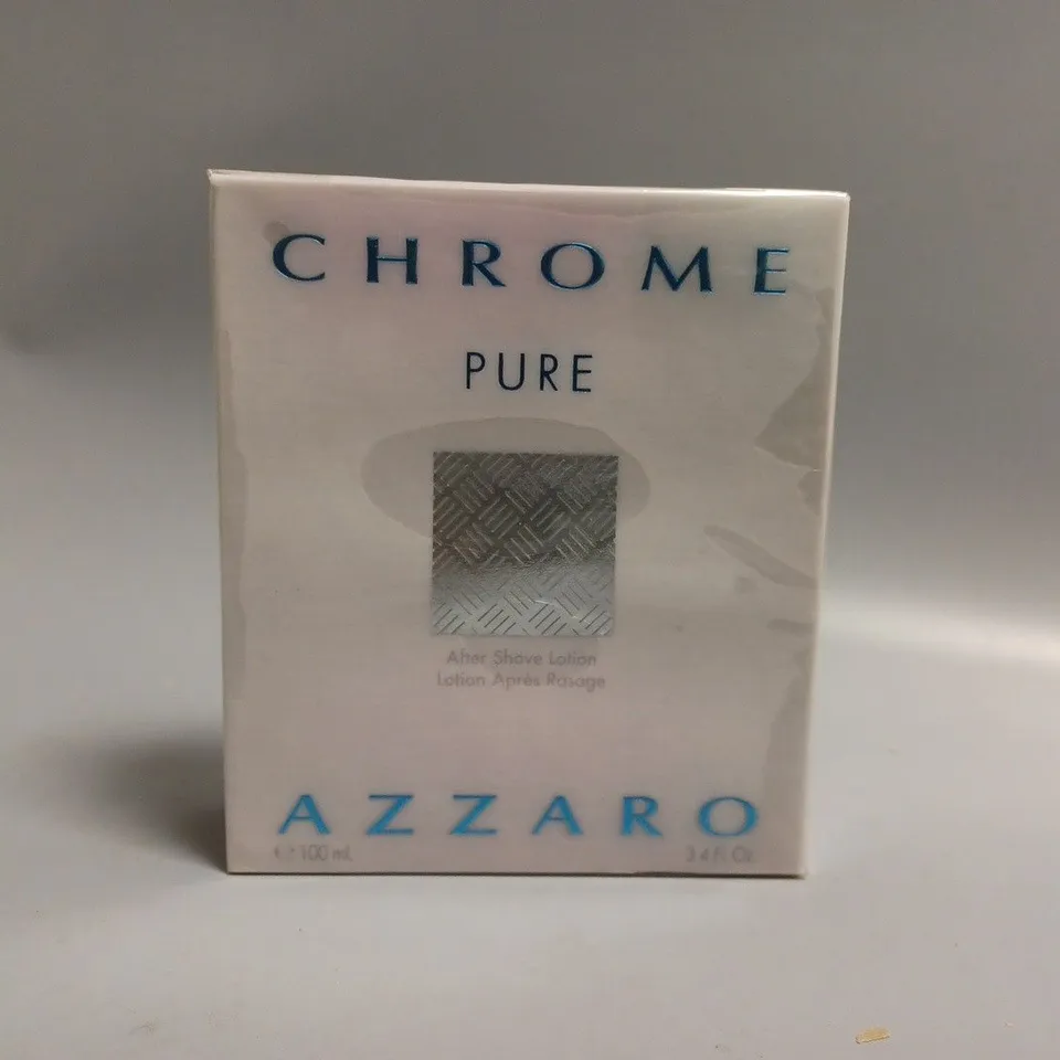 BOXED AND SEALED AZZARO CHROME PURE AFTER SHAVE LOTION 100ML 