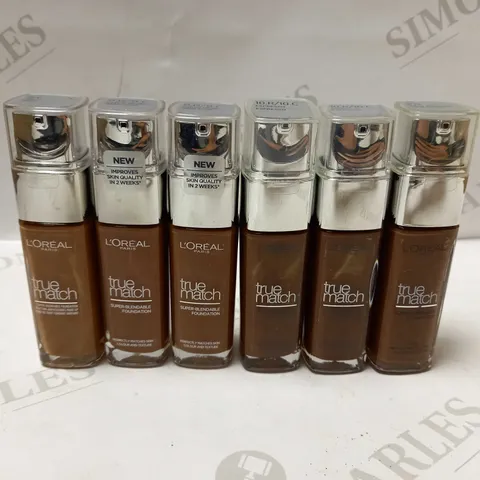 LOT OF 6 L'OREAL PARIS TRUE MATCH LIQUID FOUNDATIONS