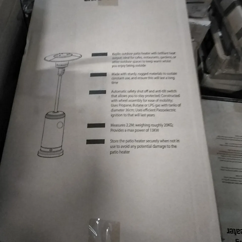 BOXED FLOOR STANDING GAS PATIO HEATER