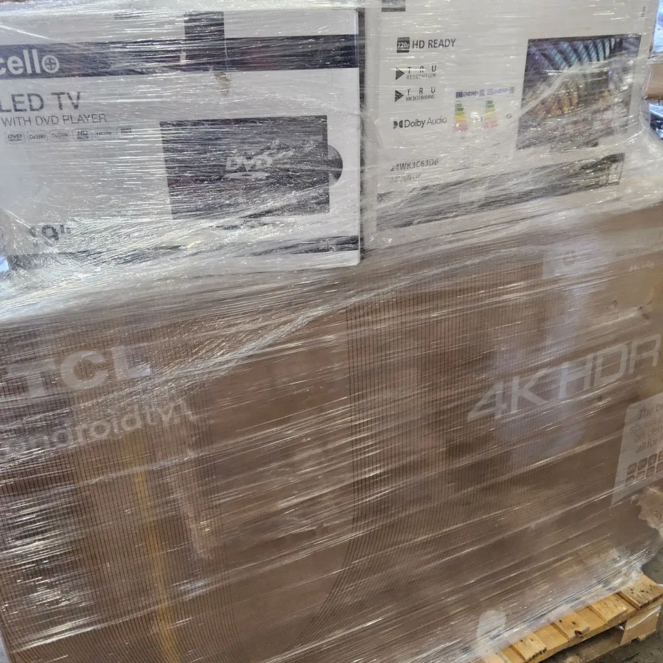 PALLET OF APPROXIMATELY 15 UNPROCESSED RAW RETURN TELEVISIONS TO INCLUDE;
