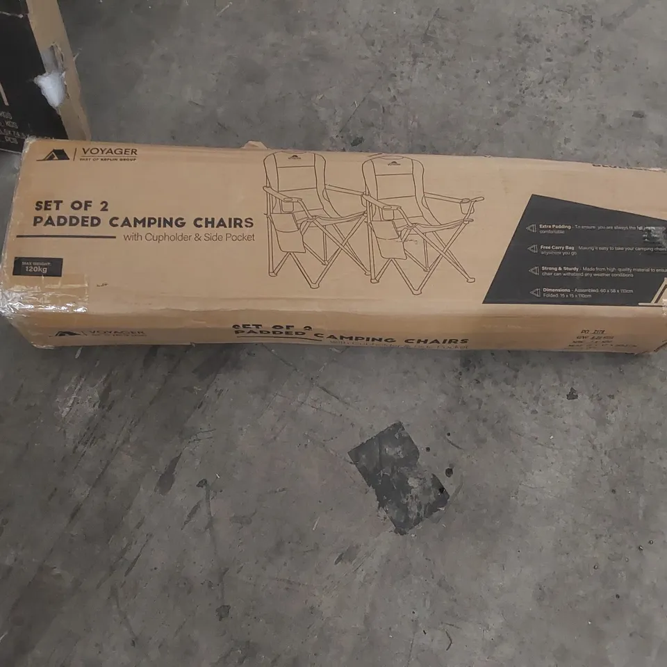 BOXED SET OF 2 VOYAGER PADDED CAMPING CHAIRS
