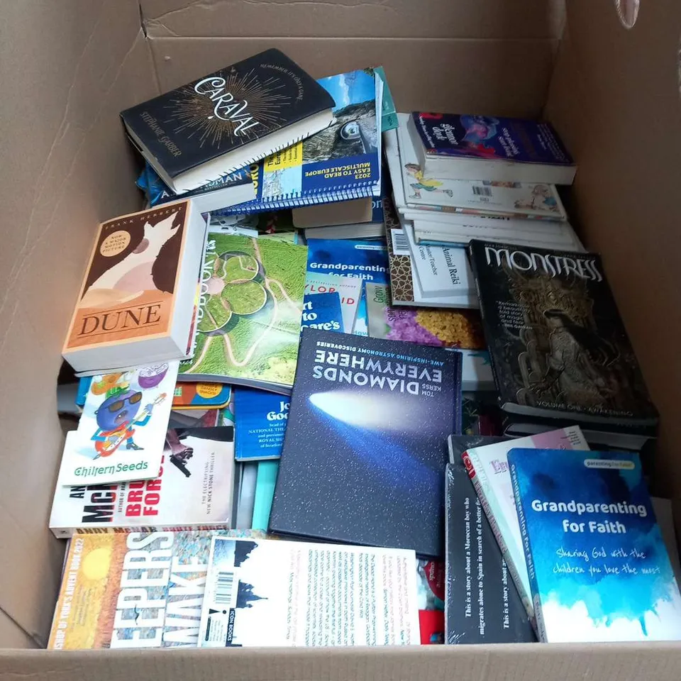 LARGE QUANTITY OF ASSORTED BOOK TITLES INCLUDE FICTION AND NON-FICTION TITLES BY AUTHORS SUCH AS;
