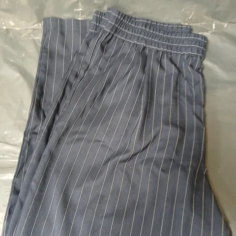 RIVER ISLAND DRAWSTRING PINSTRIPE TROUSERS - NAVY - SIZE 18