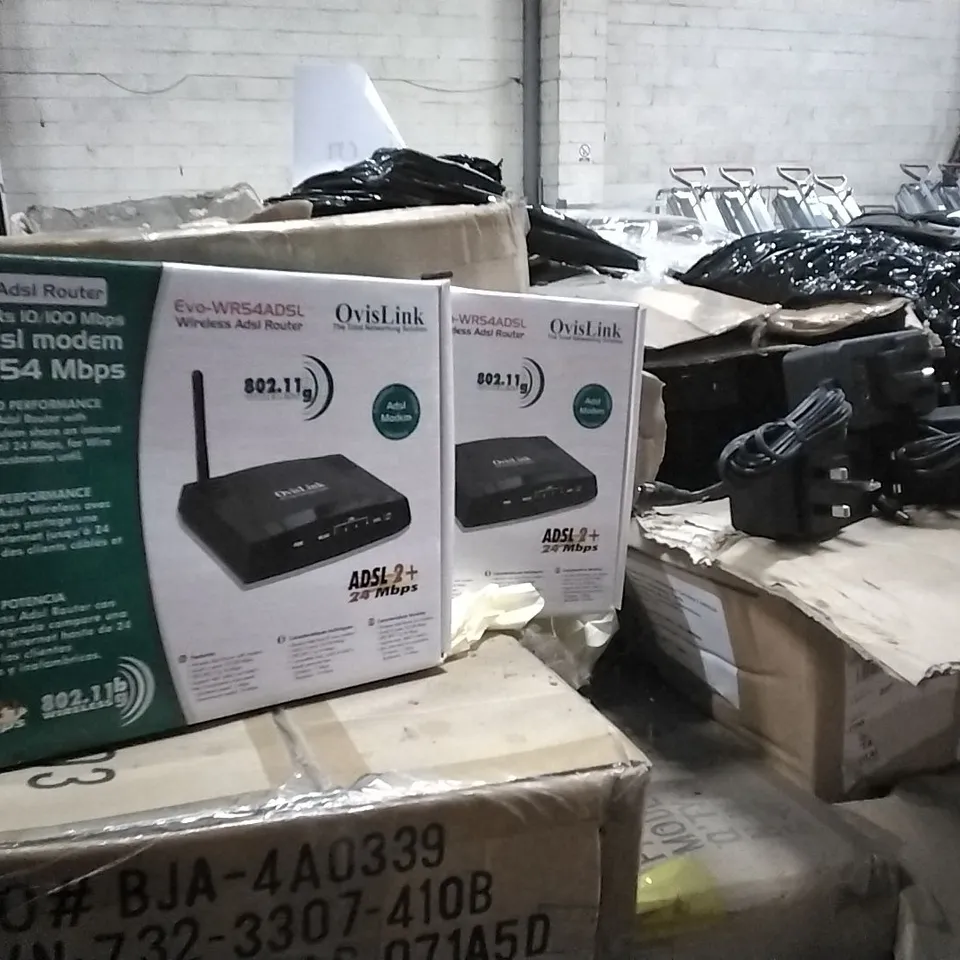 PALLET OF DC ADAPTER'S AND WIRELESS ADSL ROUTER'S 