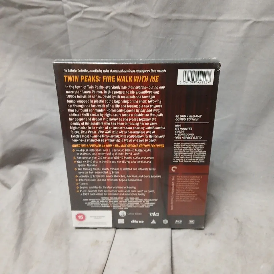 TWIN PEAKS: FIRE WALK WITH ME – 4K UHD BLU-RAY COMBO EDITION (SEALED)