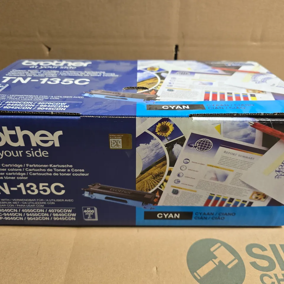 4 X BOXED BROTHER TN-135 TONER CARTRIDGES - CYAN 