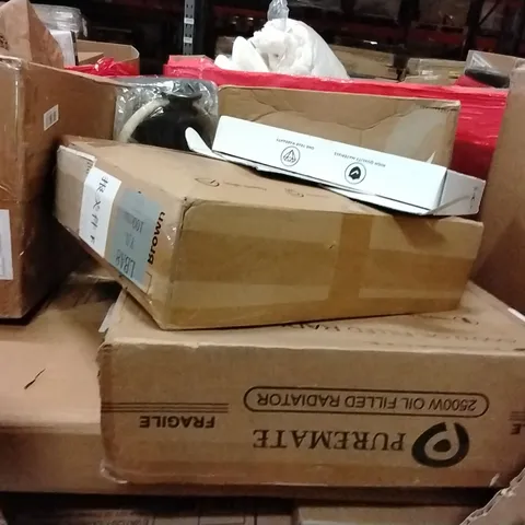 PALLET OF ASSORTED HOUSEHOLD GOODS AND PRODUCTS TO INCLUDE;OIL FILLED RADIATOR,PHOTO FRAME,PILATES ACCESSORIES