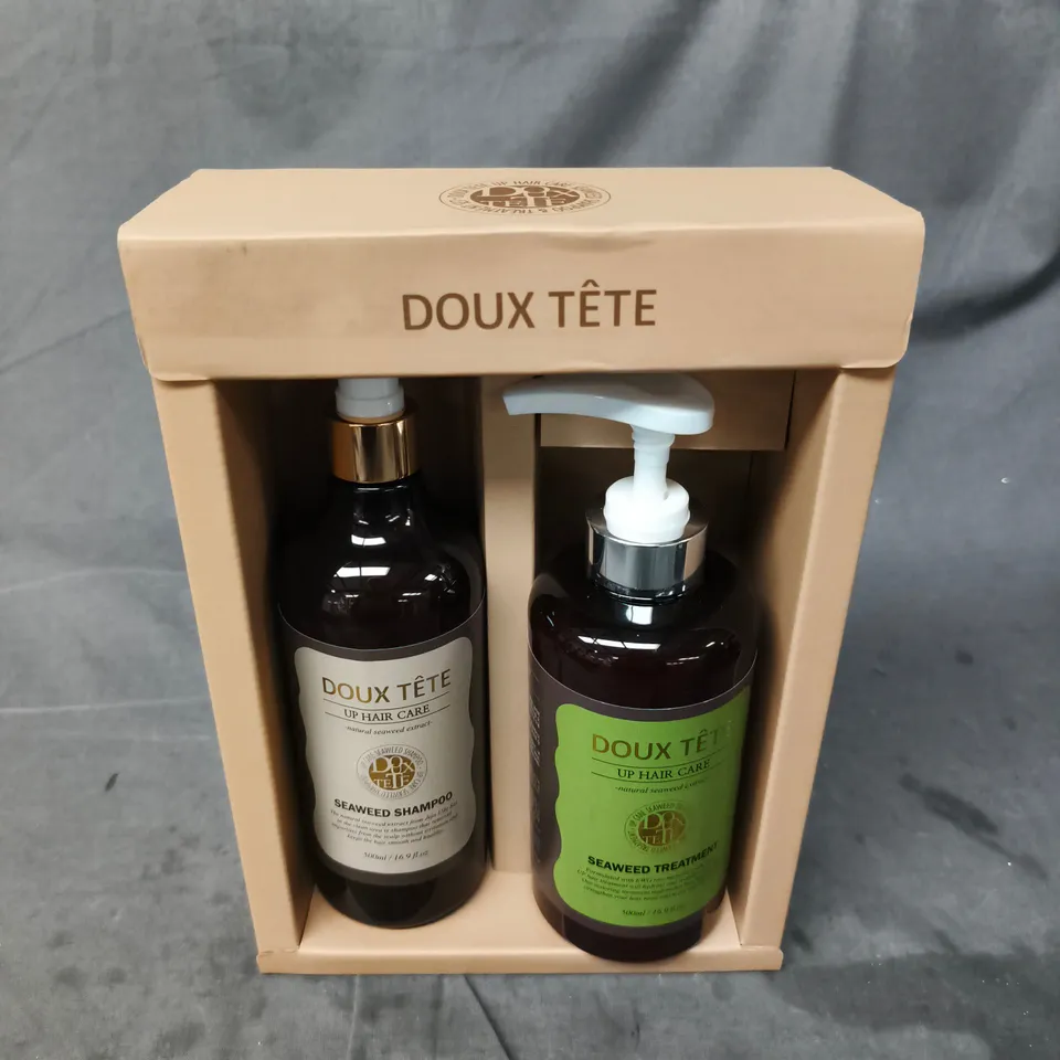 BOXED DOUX TETE UP HAIR CARE NATURAL SEAWOOD SHAMPOO & TREATMENT