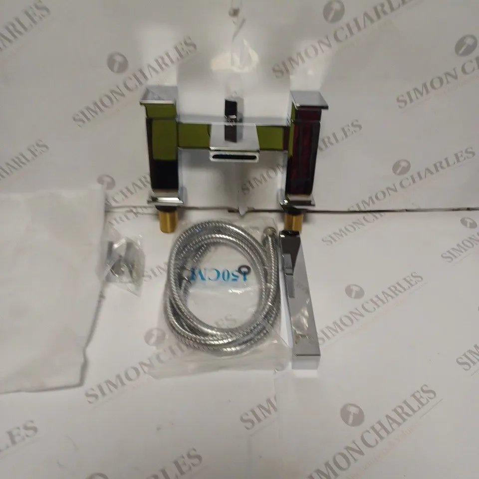 SCUDO BEAUTIFUL BATHROOM SILVER BATH SHOWER MIXER SHOWER KIT & BRACKET
