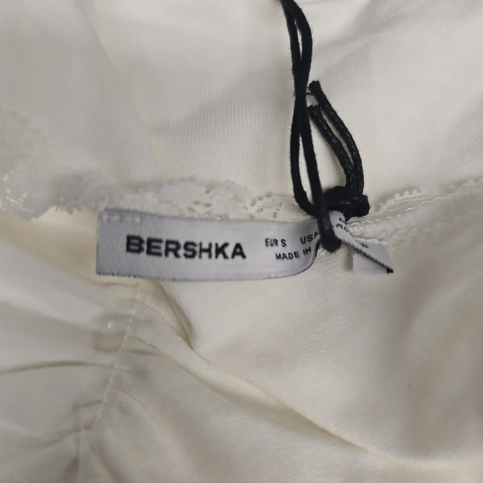 BERSHKA WHITE LACE-STRAP CAMI TOP – WOMEN’S, SIZE S
