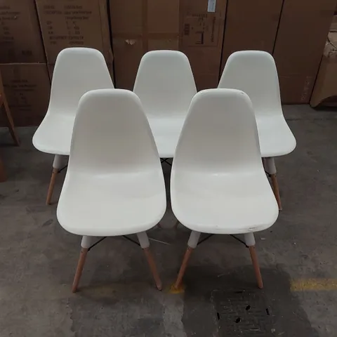 SET OF 5 DESIGNER PLASTIC DINING CHAIRS