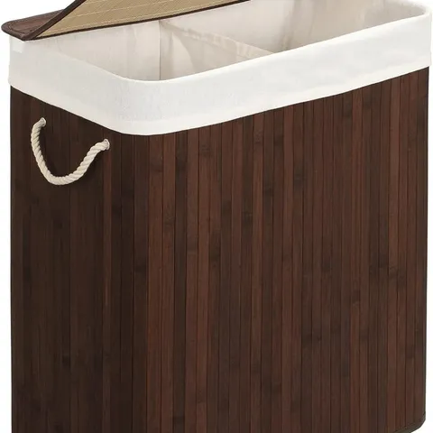 BOXED SONGMICS - LAUNDRY BASKET WITH LID - BAMBOO LAUNDRY BASKET